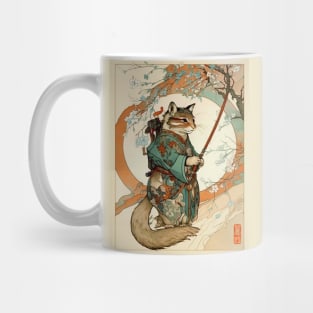 Japanese Tanuki Samurai Cat Mug